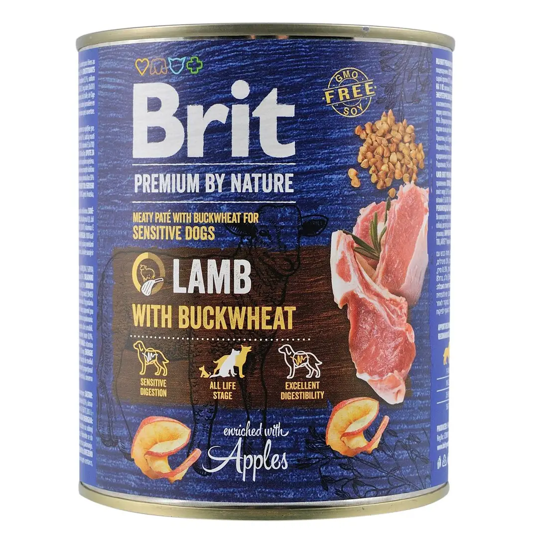 Brit Premium Бріт конс.800г д/собак Ягня гречка