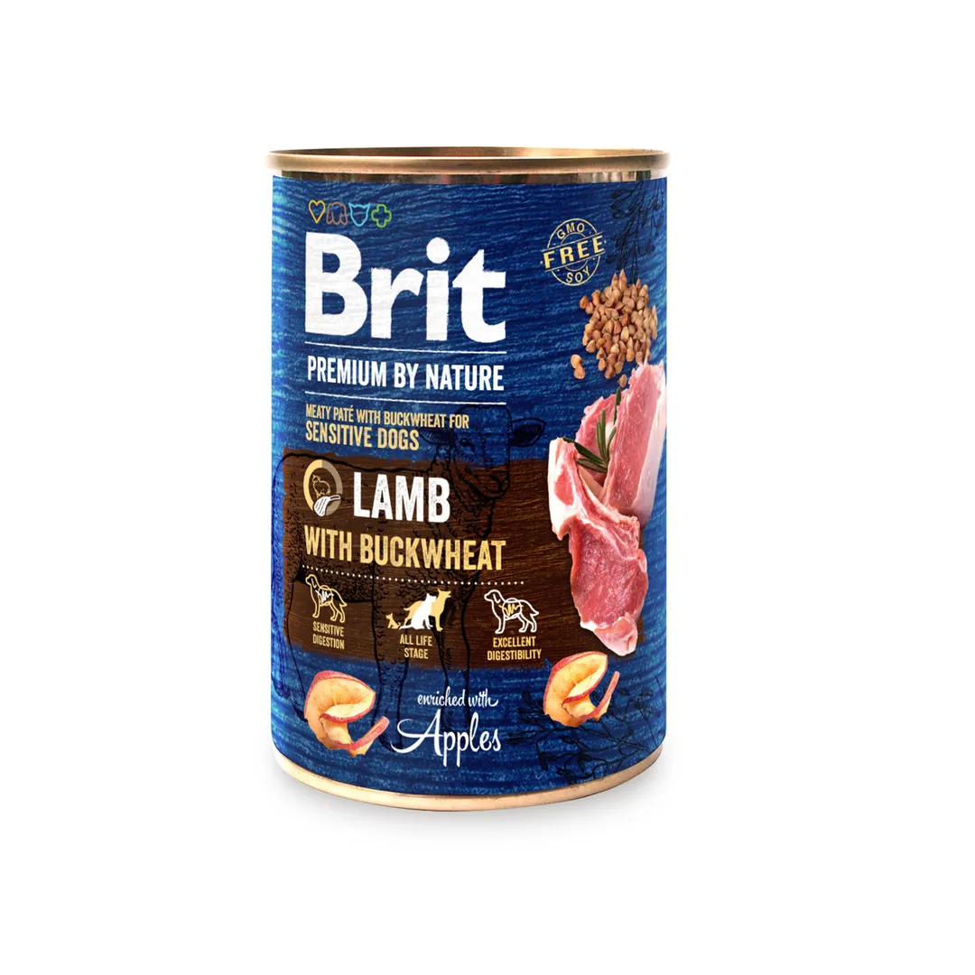 Brit Premium Бріт конс.400г д/собак Ягня та гречка