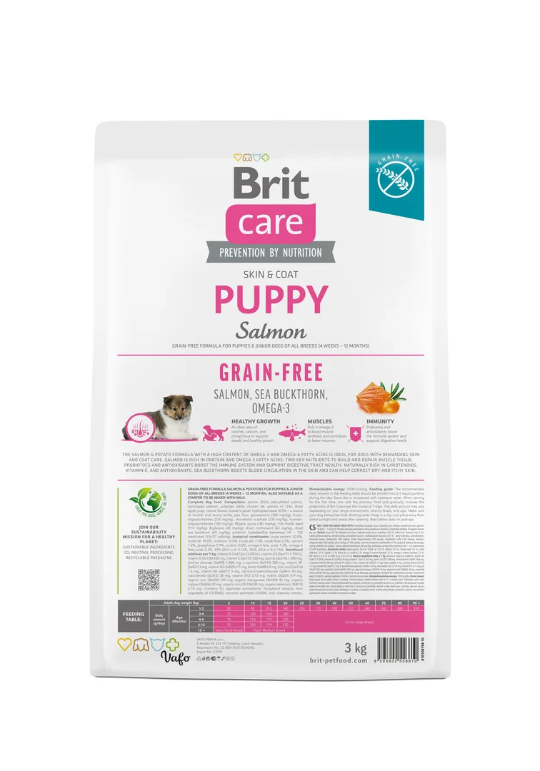 Brit Care Бріт 3кг д/цуценят лосось Грейн Фрі