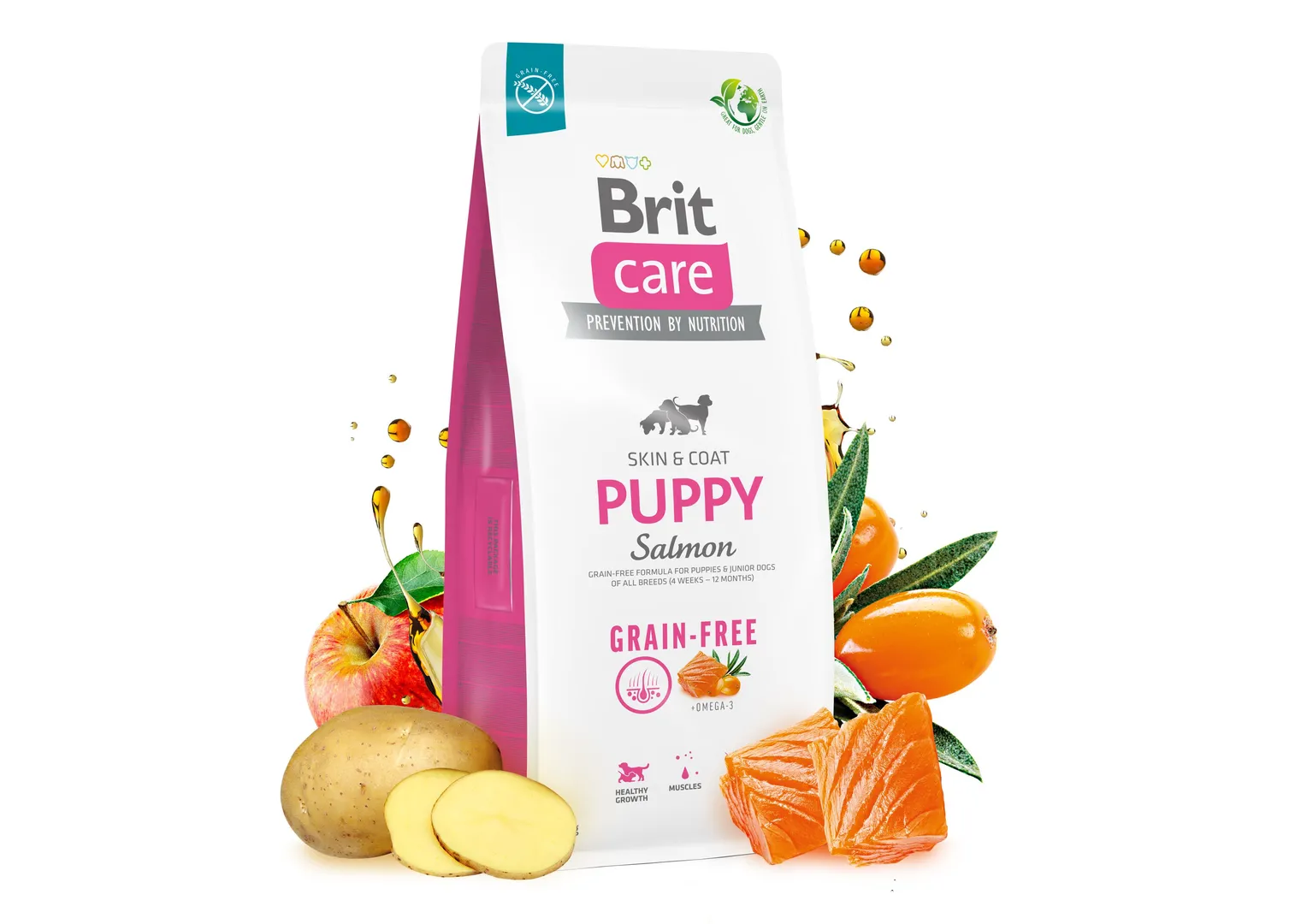 Brit Care Бріт 1кг д/цуценят Grain-Free  Лосось