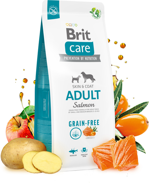 Brit Care Бріт 1кг д/собак всіх порід Лосось