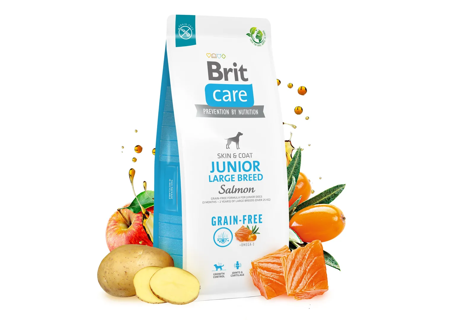 Brit Care Бріт 1кг д/цуценят Грейн Фрі вел.порід від 25кг Лосось