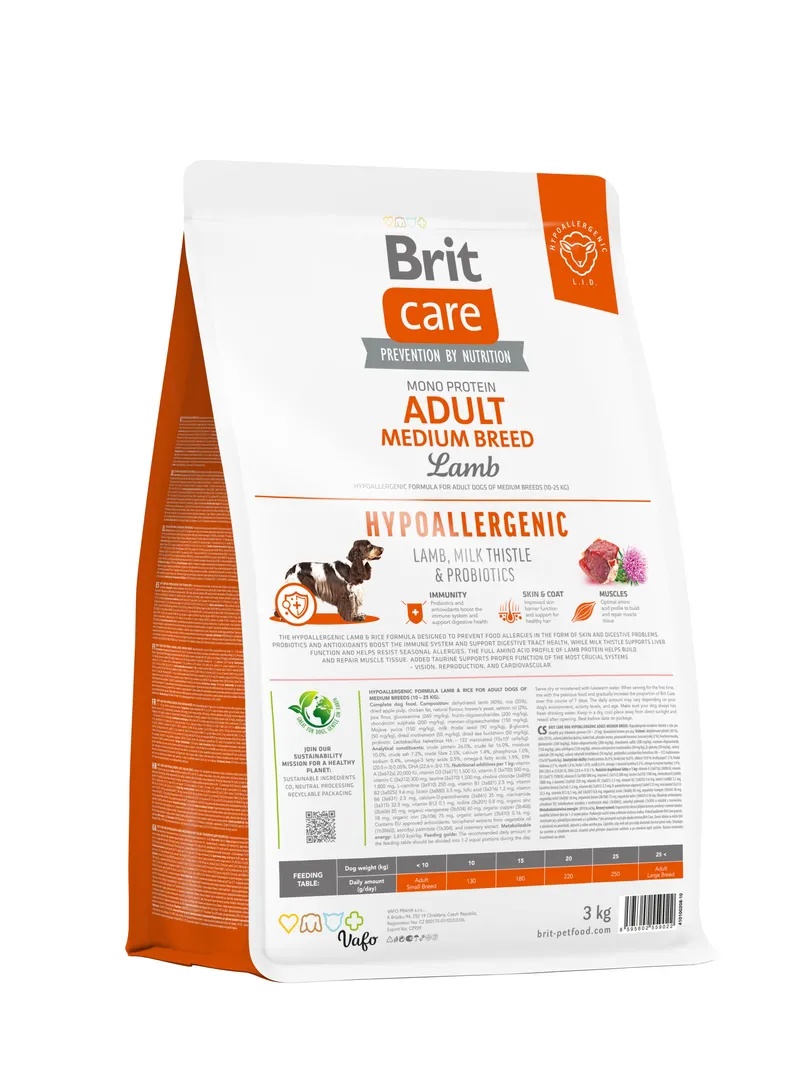 Brit Care Бріт 3кг д/собак 10-25 кг Медіум Гіпоалерген