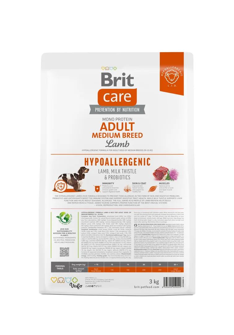 Brit Care Бріт 3кг д/собак 10-25 кг Медіум Гіпоалерген