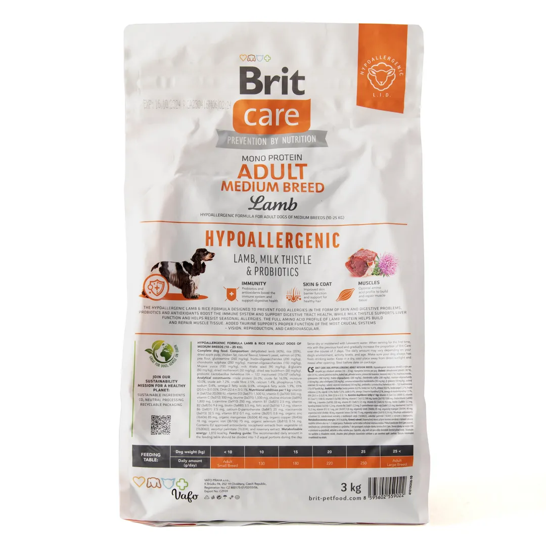 Brit Care Бріт 3кг д/собак 10-25 кг Медіум Гіпоалерген