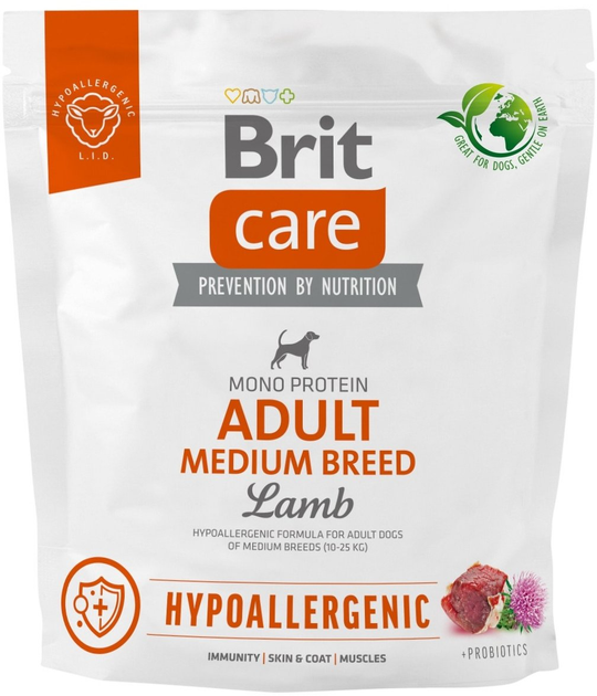 Brit Care Бріт 1кг д/собак від 10-25кг Медіум  Гіпоалергений