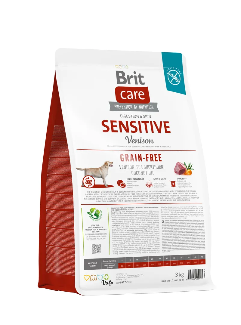 Brit Care Бріт 3кг д/собак Sensitive чутл.травл.Оленина