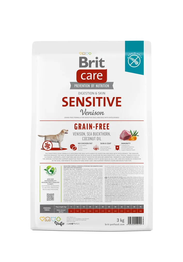 Brit Care Бріт 3кг д/собак Sensitive чутл.травл.Оленина