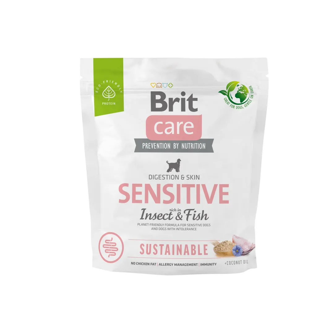 Brit Care Бріт 1кг д/собак Сенсетів комахи та риба
