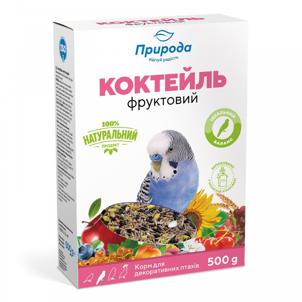 Коктейль Фруктовий корм д/папуг хвилястих 500г  Природа