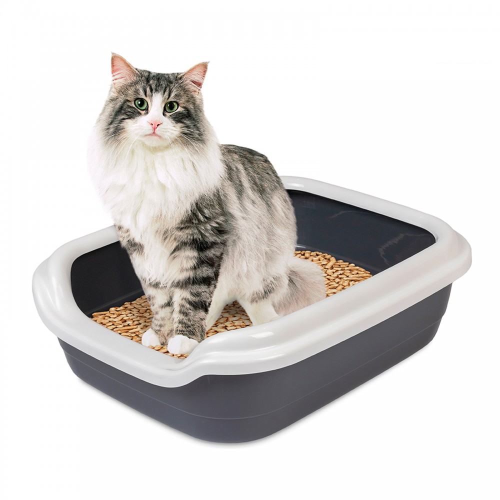 Туалет для котів Comfort L 49х39х15, сірий. Арт PR241698