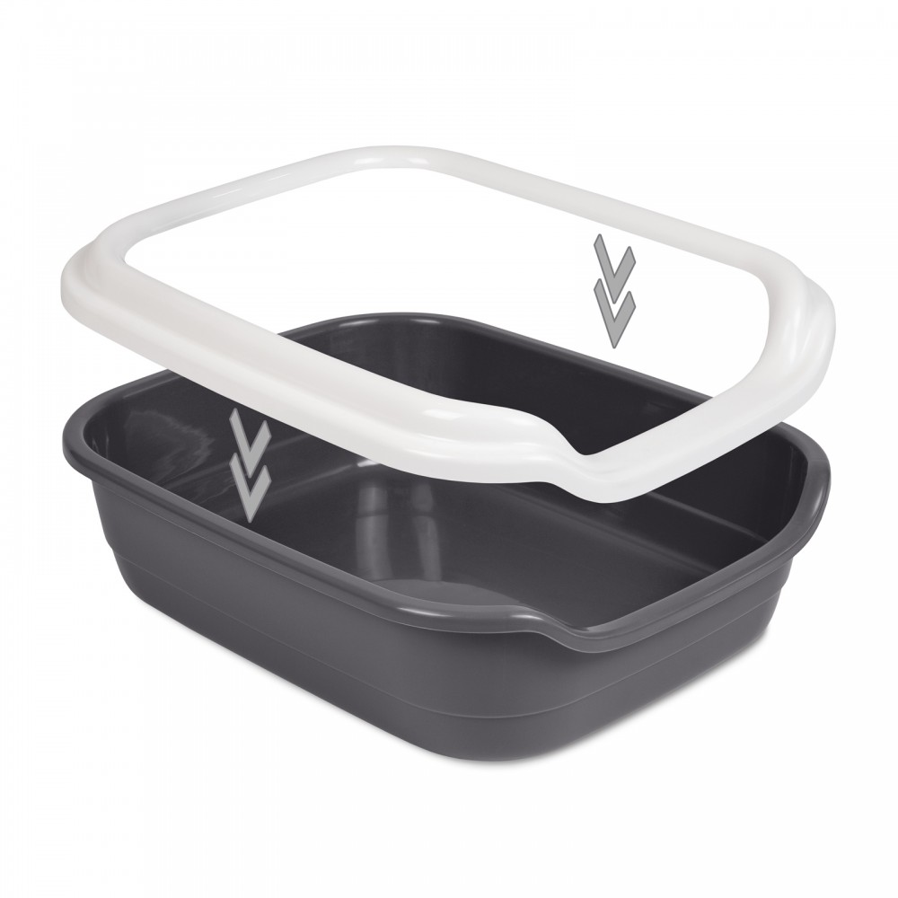 Туалет для котів Comfort L 49х39х15, сірий. Арт PR241698