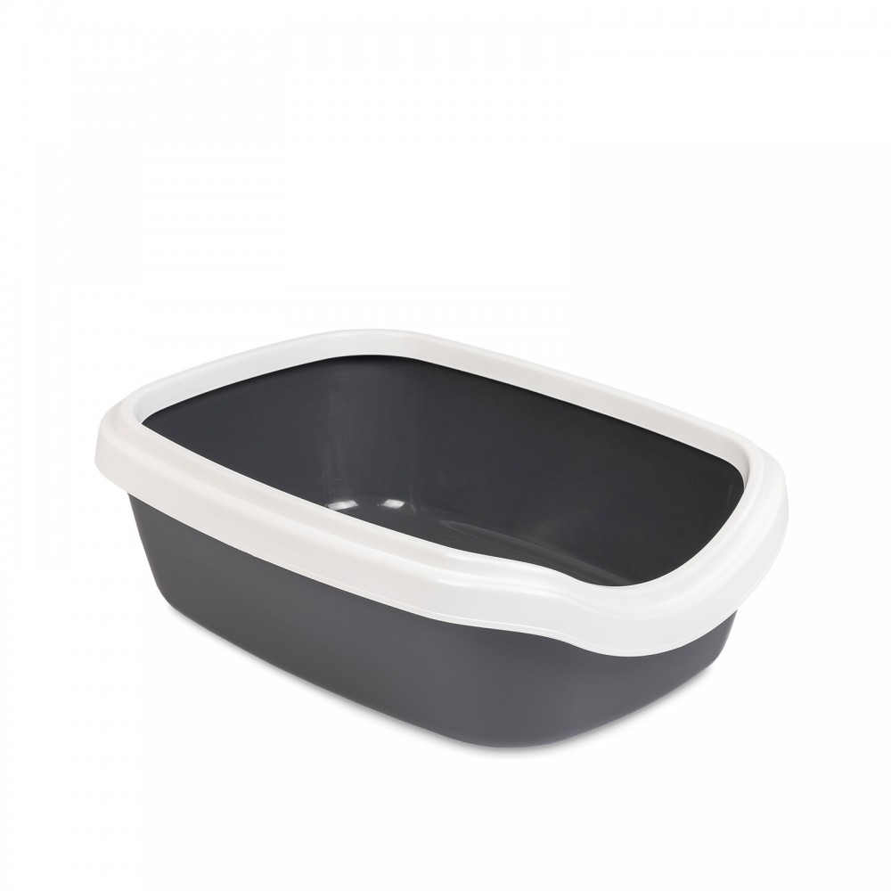 Туалет для котів Comfort M 41х30х13.5, сірий. Арт PR241699