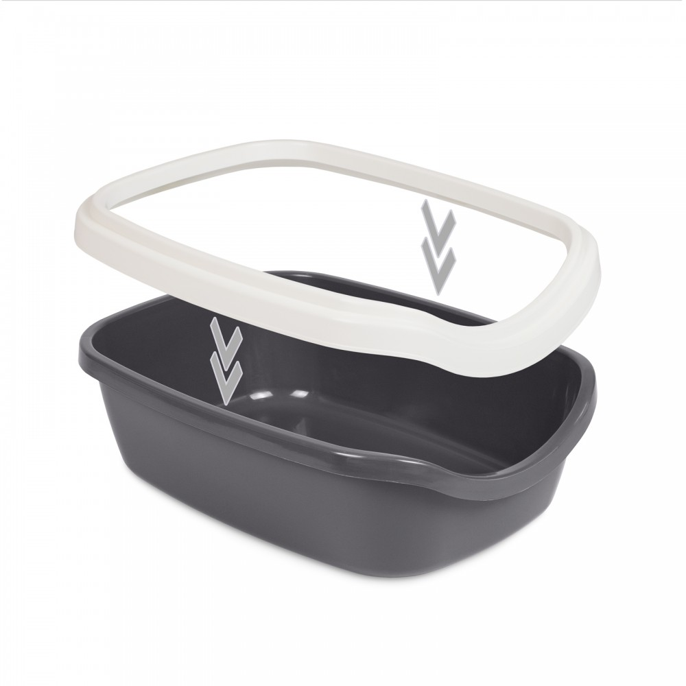 Туалет для котів Comfort M 41х30х13.5, сірий. Арт PR241699
