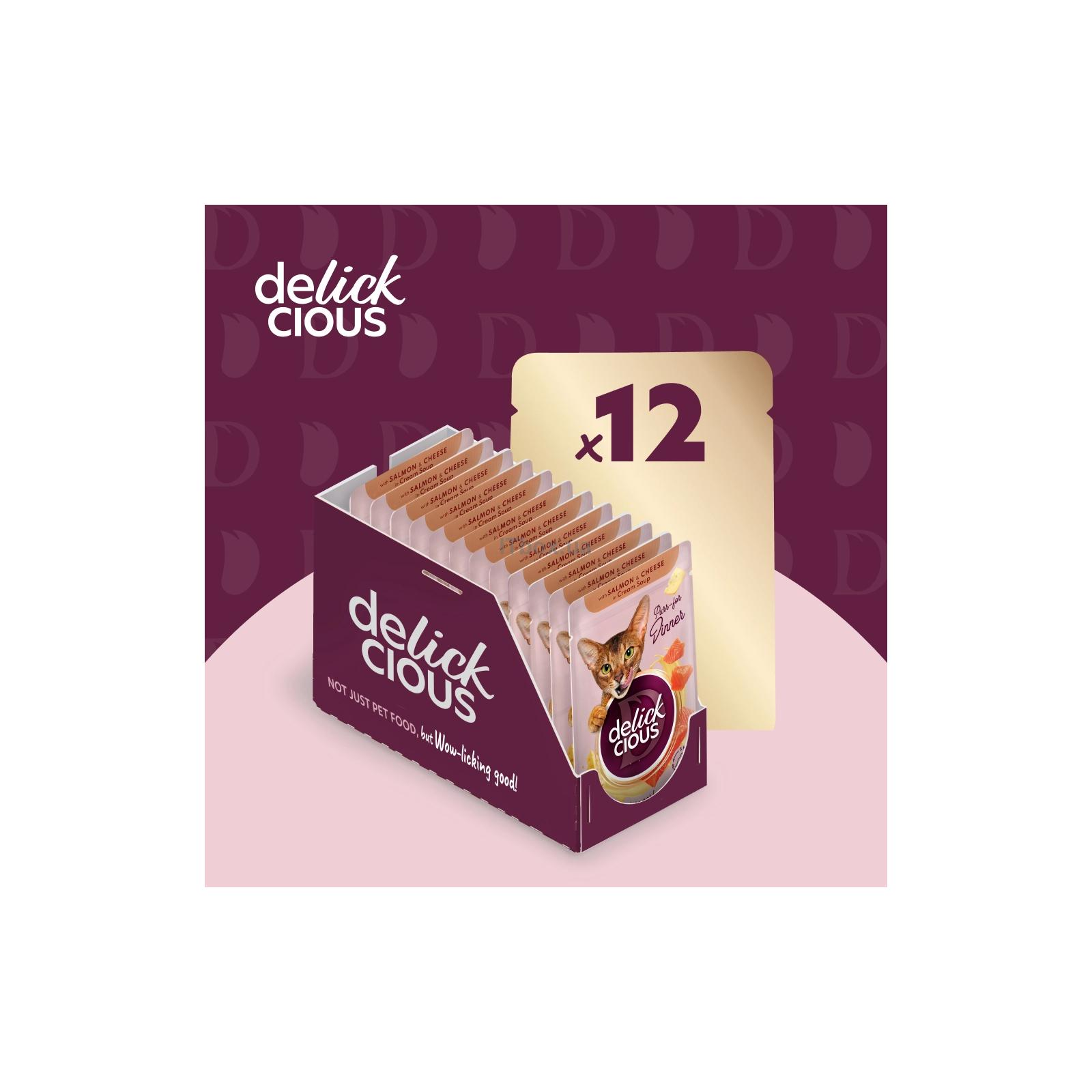 Delickcious Делюшен пауч 85г д/кота Лосось та сир в крем супі  12шт/уп  1шт