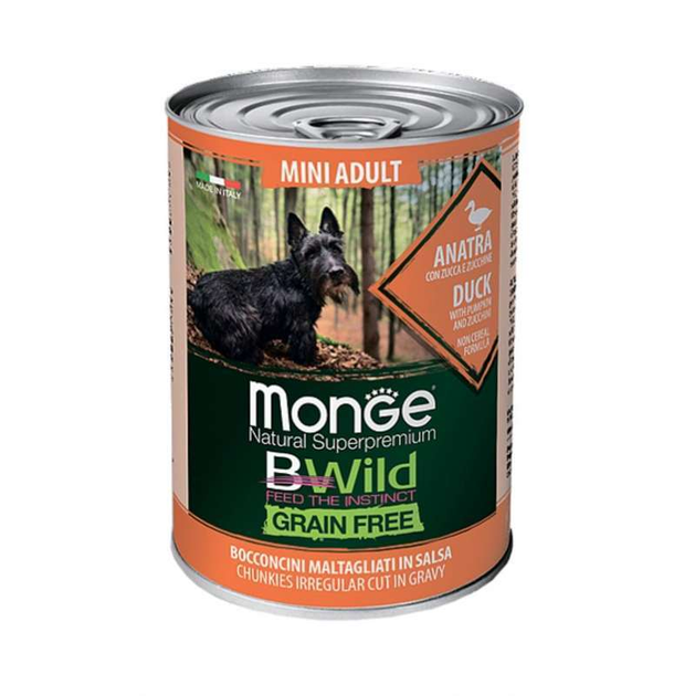 Monge Bwild Grain конс.400г д/собак Качка,гарбуз та цукіні