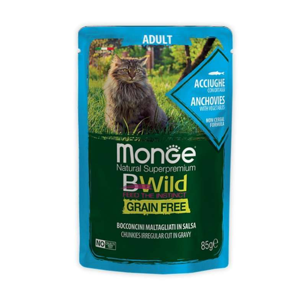Monge Bwild Grain пауч.85г д/кота Анчоус овочі