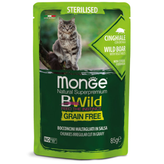 Monge Bwild Grain пауч 85г д/кота Стерилізед дикий кабан з овочами