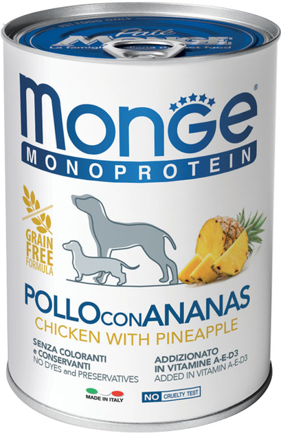 Monge FRUIT соб/конс 400г курка з ананасом