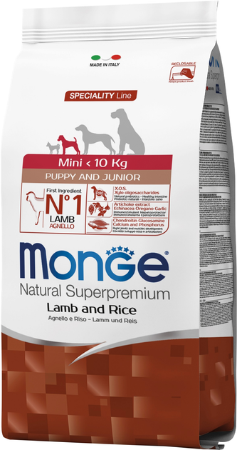Monge MONOptotein  соб/сух 800г міні папі ягня/рис