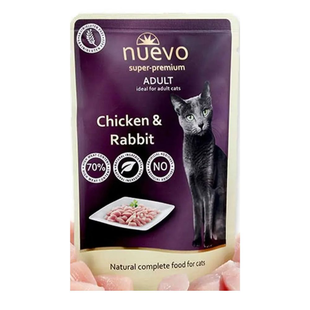 Nuevo Нуево пауч 85г д/кота Курка,кролик